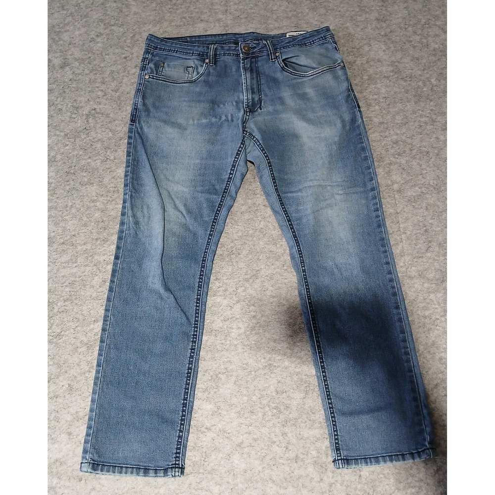 Buffalo David Button AXEL Slim Stretch Extendible Jeans Mens 34x30 Blue Med Wash